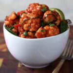 cauliflower pepper fry in a bowl