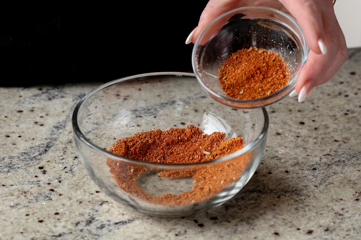 reserving some of the spice mix for later