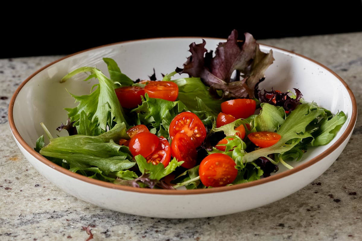 lettuce and tomato in a bowl