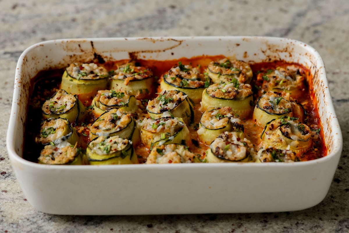 zucchini rolls after baking