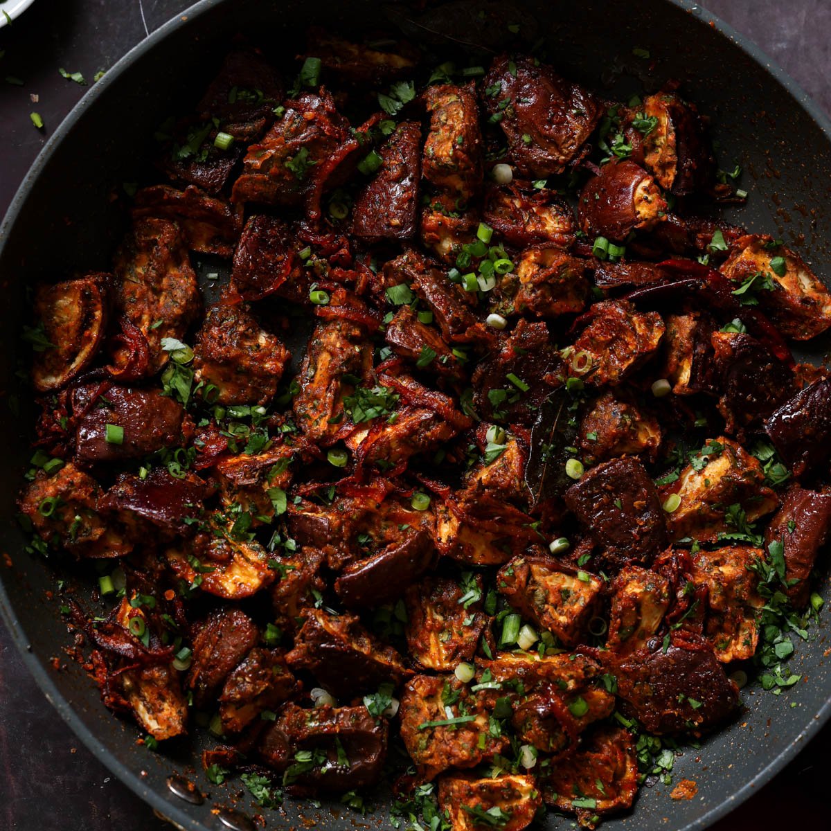 malabar eggplant in the pan