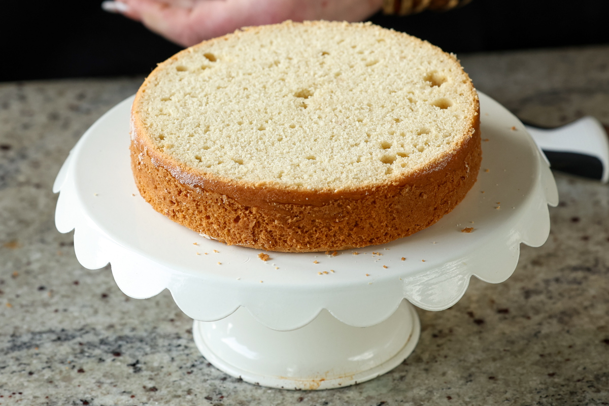cake with the top sliced off