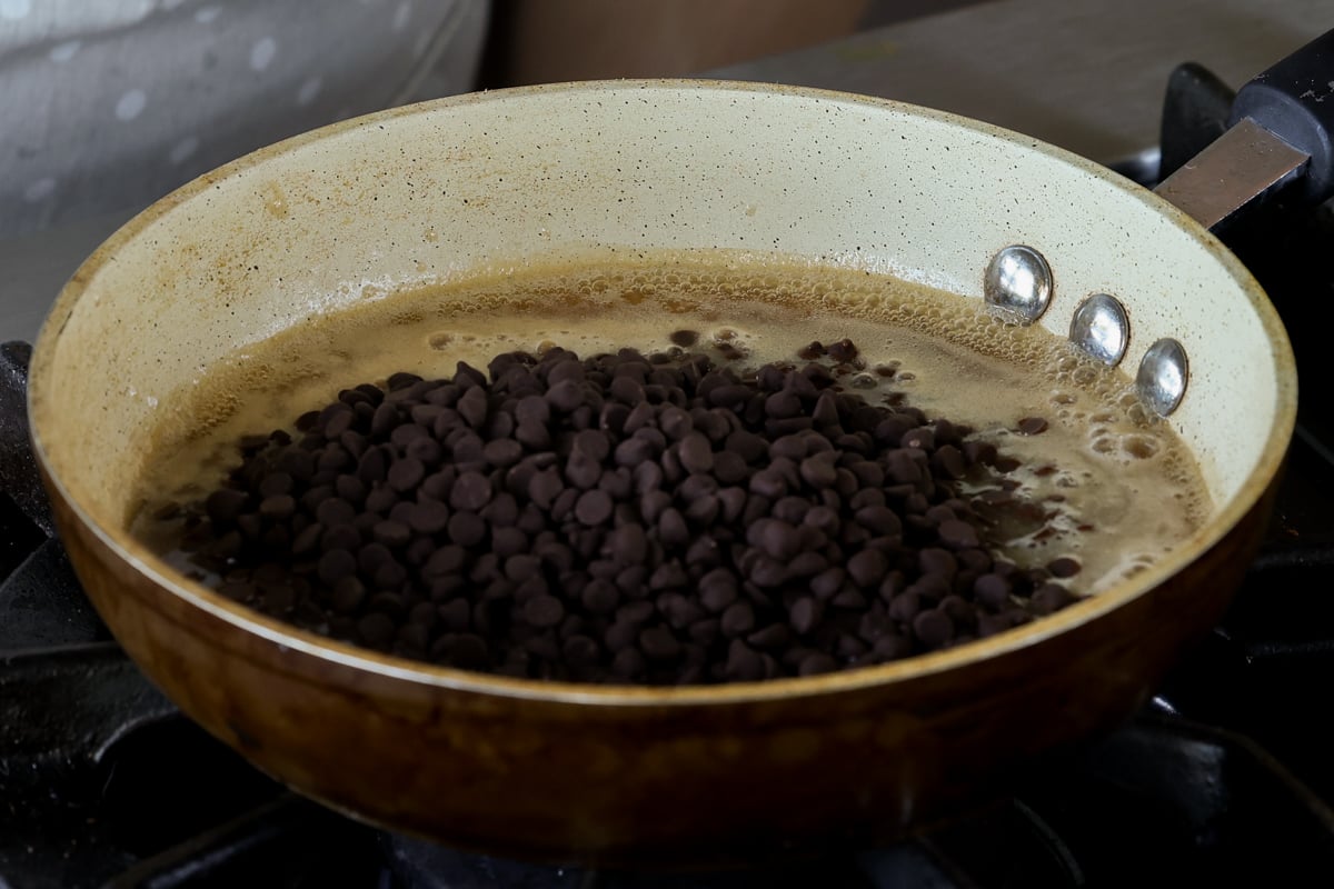 adding the chocolate chips