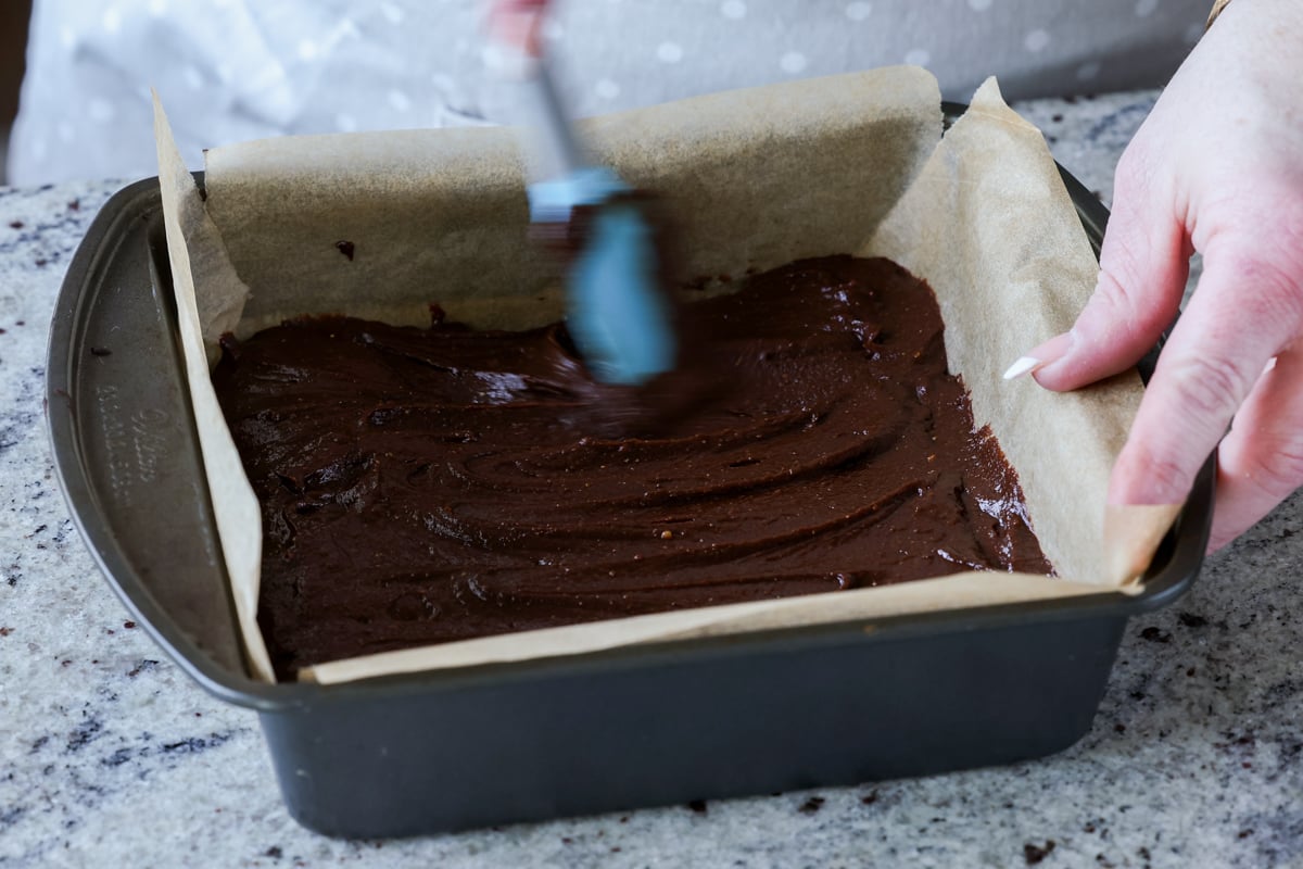smoothing out the top of the batter