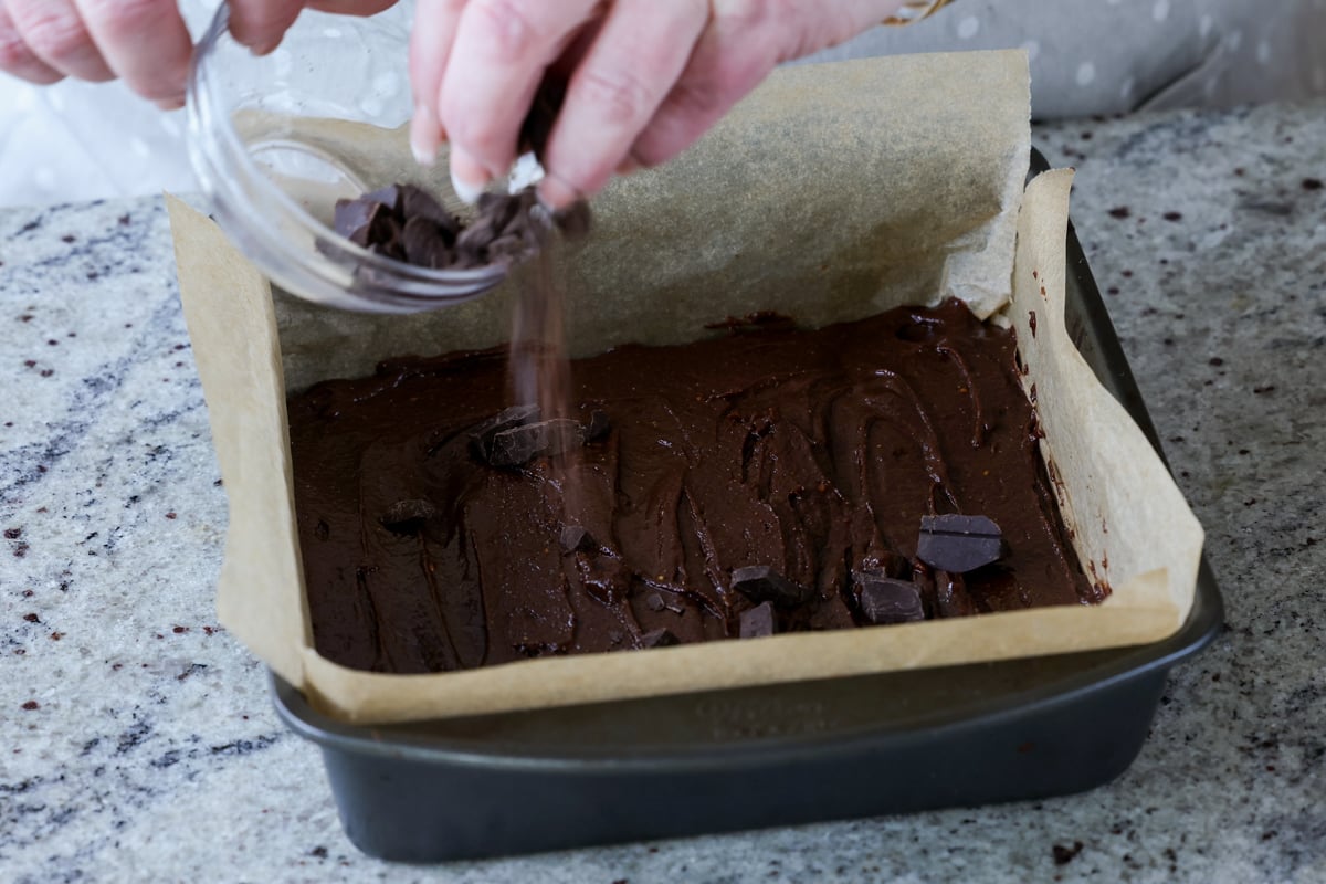 adding chocolate chips