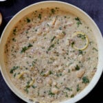 lemon garlic butter beans in a pan