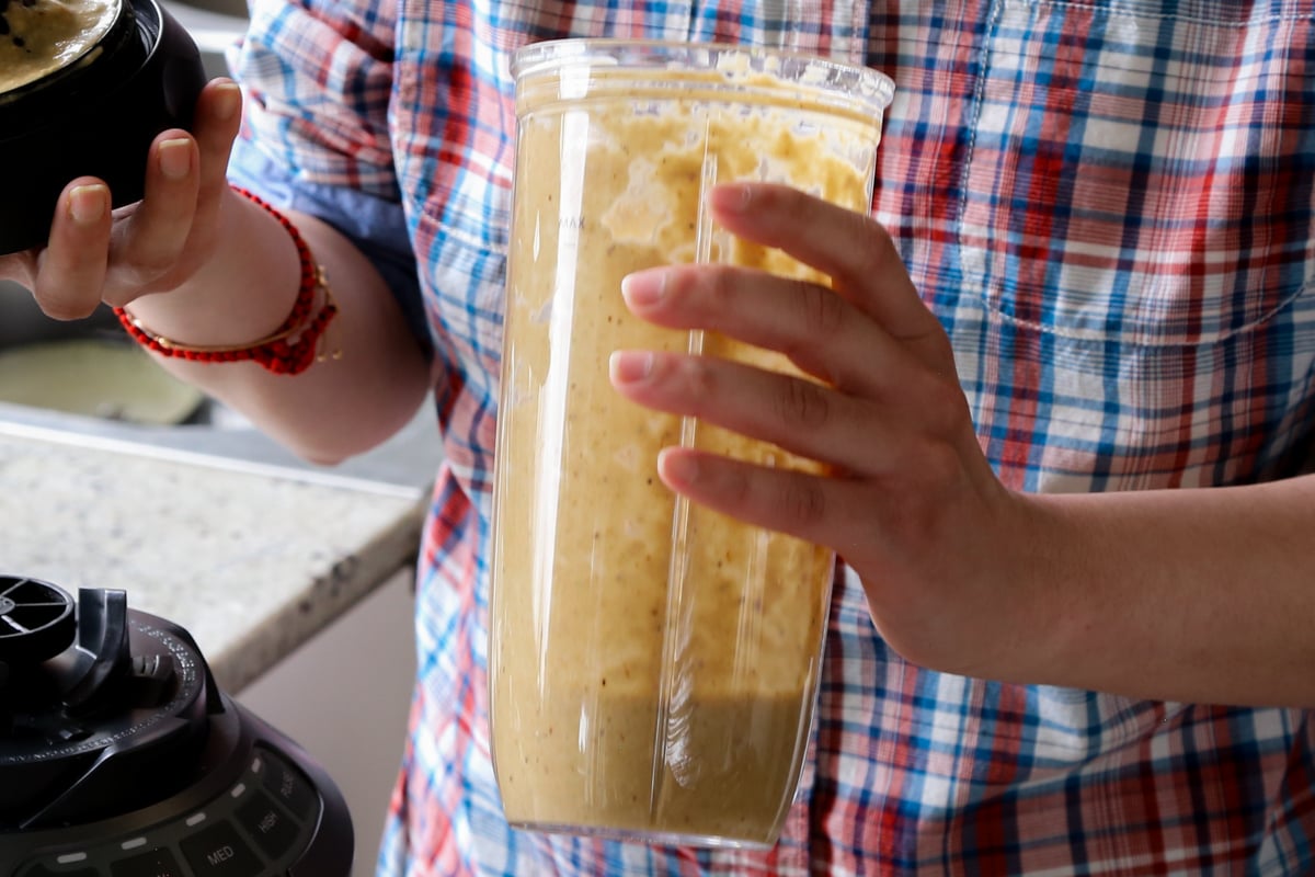 vatan in the blender after blending