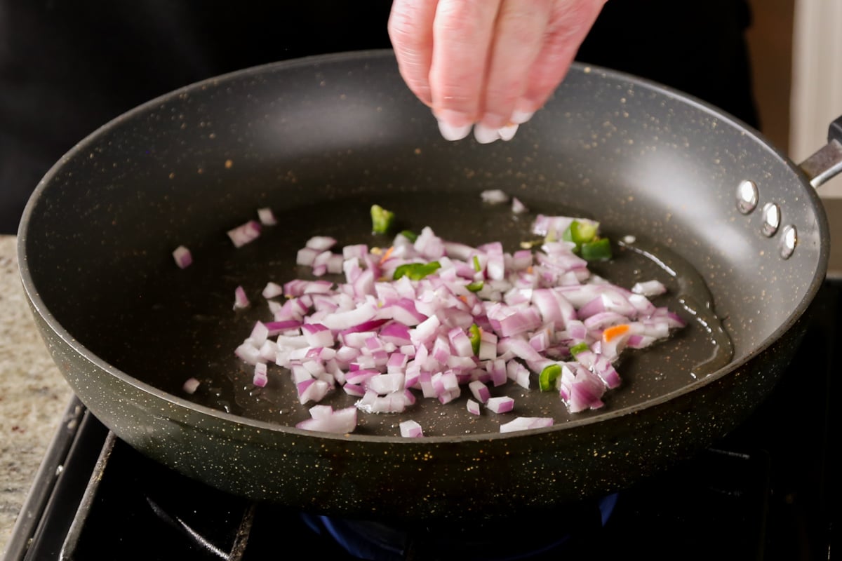 onion in the pan