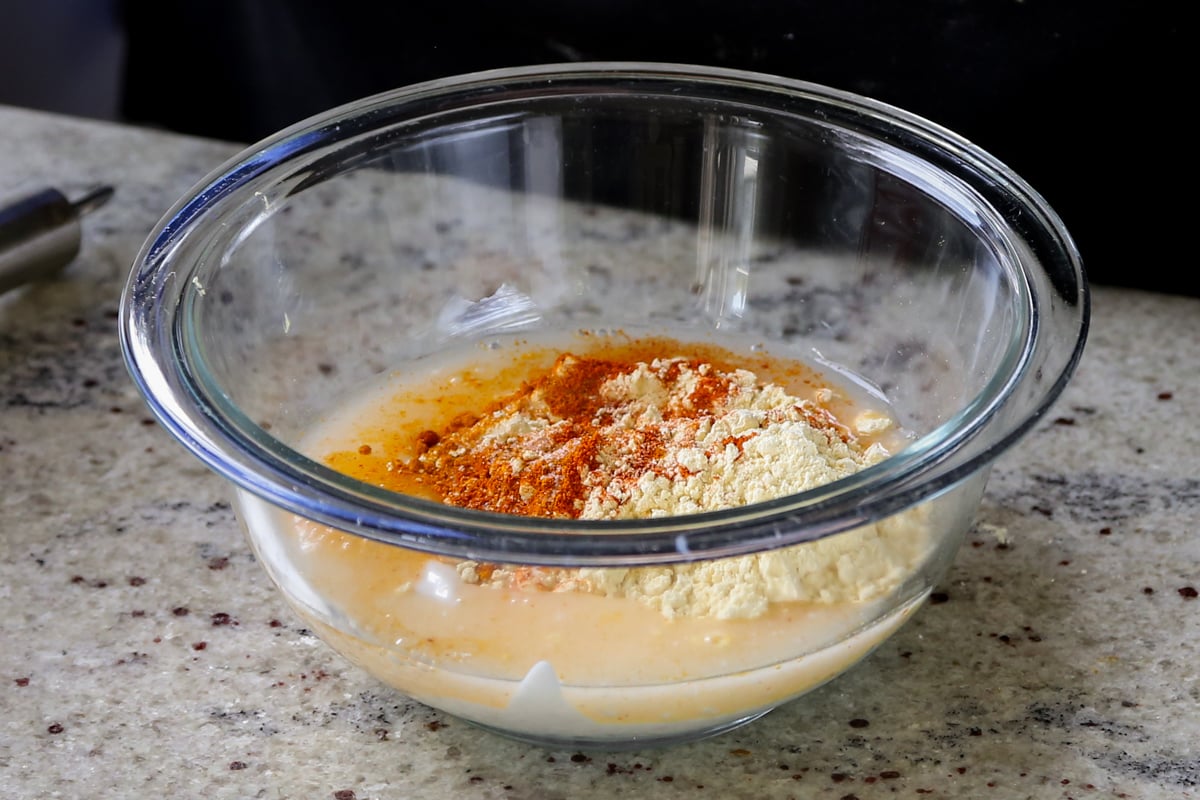 curry sauce ingredients in the bowl before mixing
