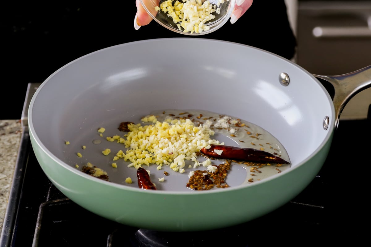 adding aromatics to the pan