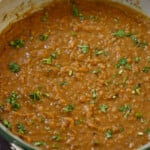 close-up of kik alicha in the pan after cooking