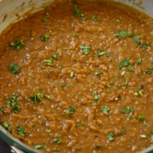 close-up of kik alicha in the pan after cooking