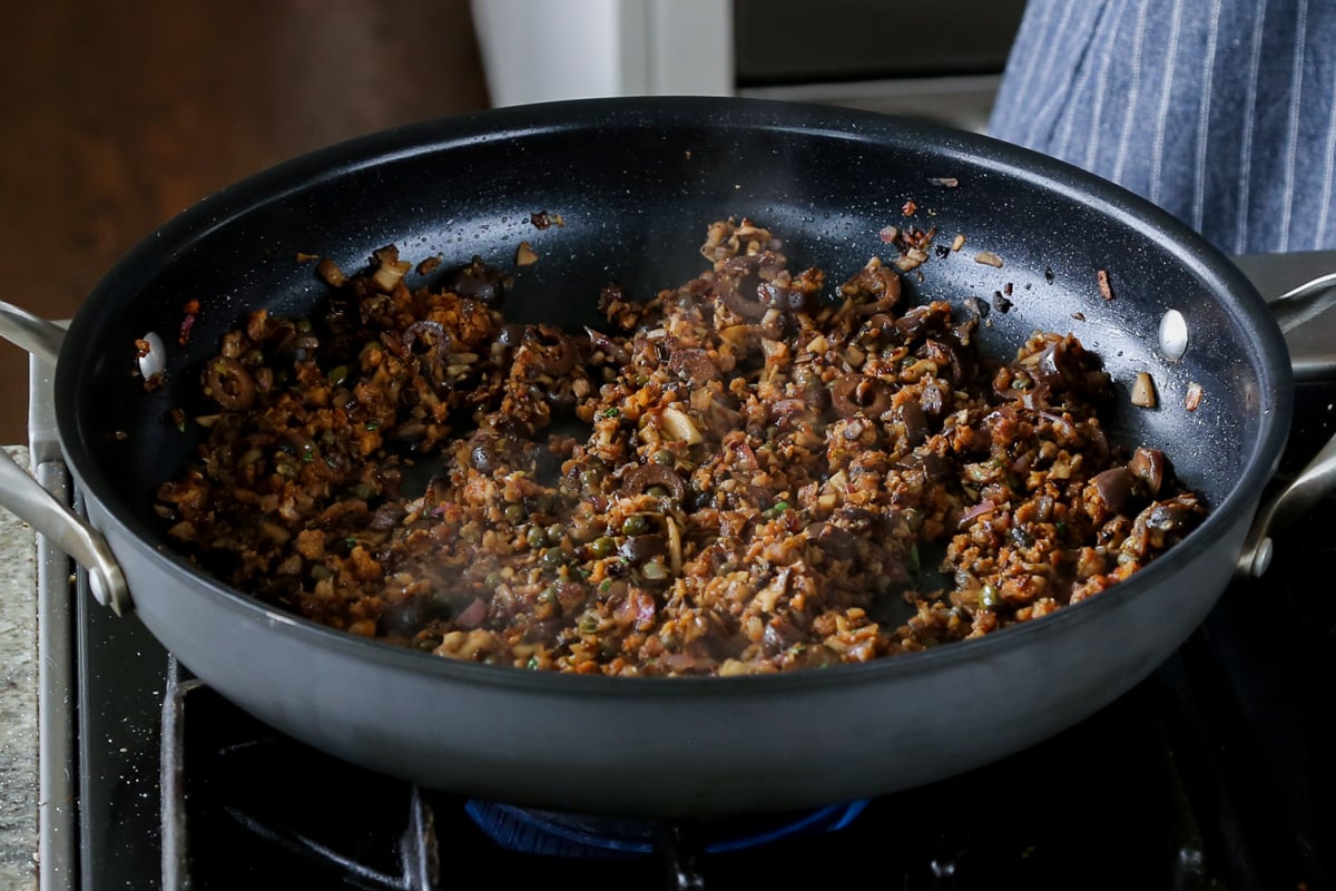 veggie mixture after mixing
