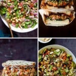image collage of vegan chickpea salads and chickpea salad sandwiches