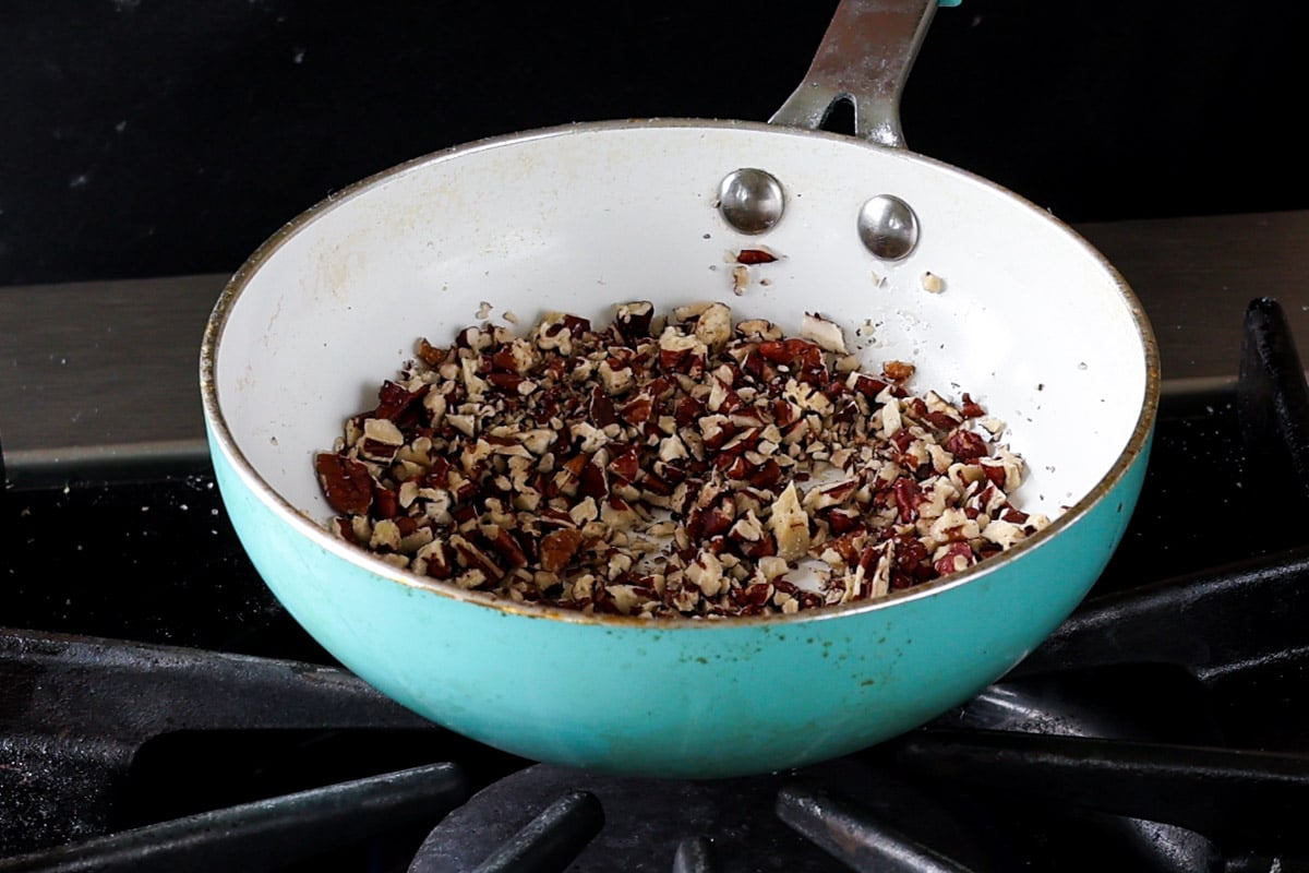 toasting pecans in the pan