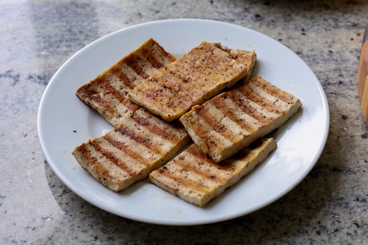 plate of grilled tofu