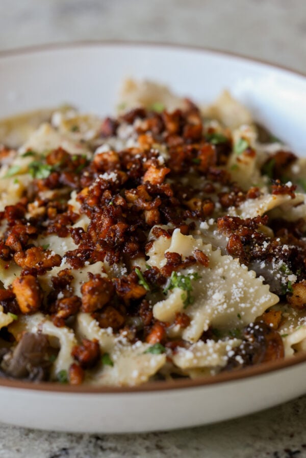 bowl of chili miso pasta