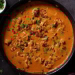 pan of vegan butter chicken