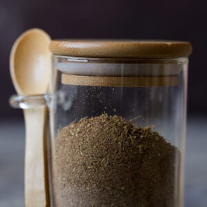 chai spice mix in a jar