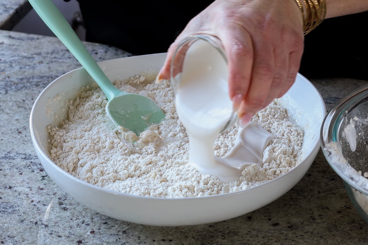 adding non-dairy yogurt to the dough