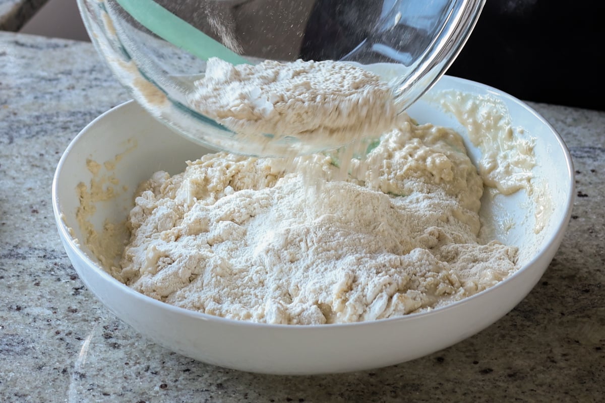 adding more flour to the mixture