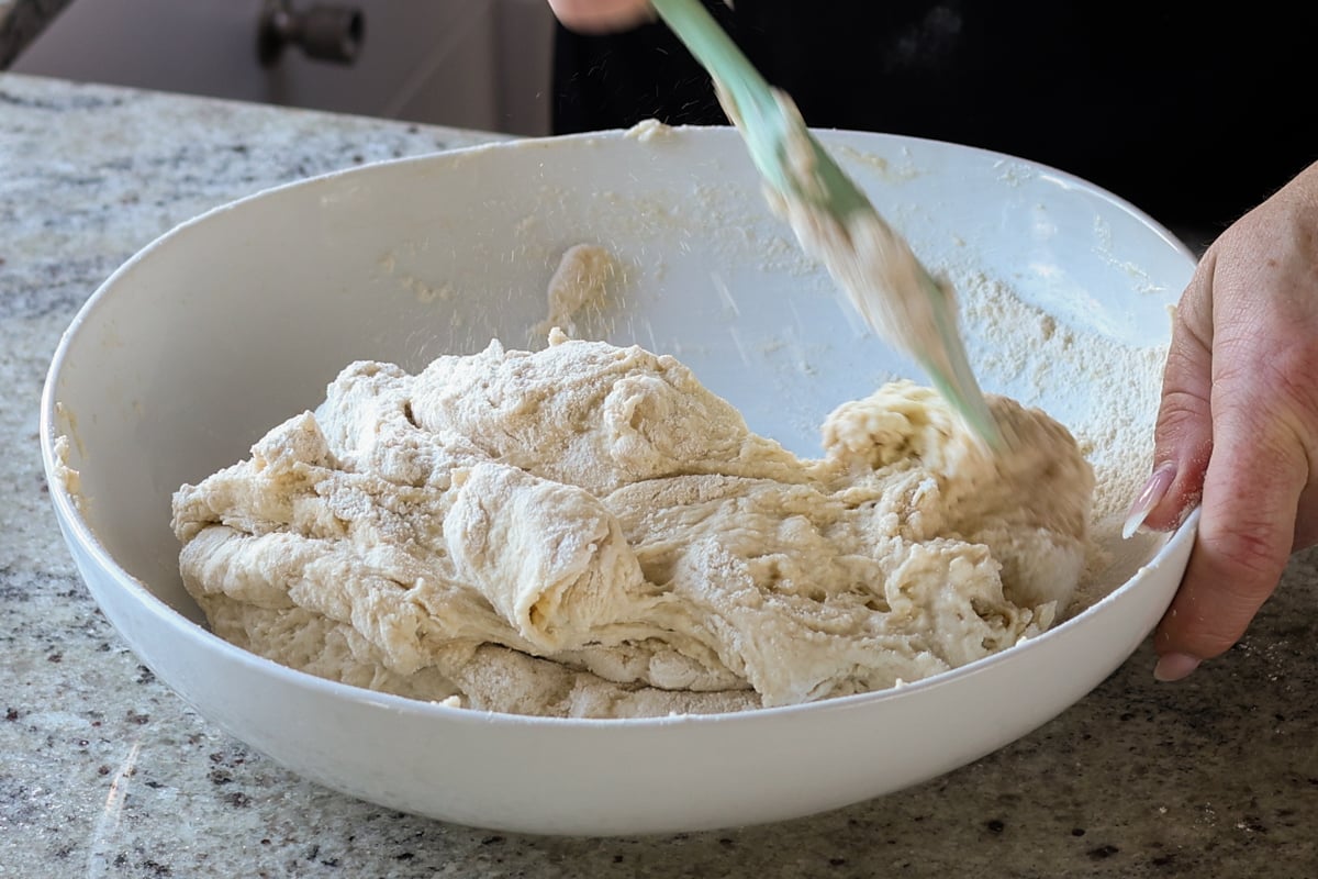 mixing the dough