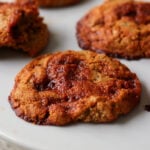 close-up of gochujang caramel cookies on the baking sheet