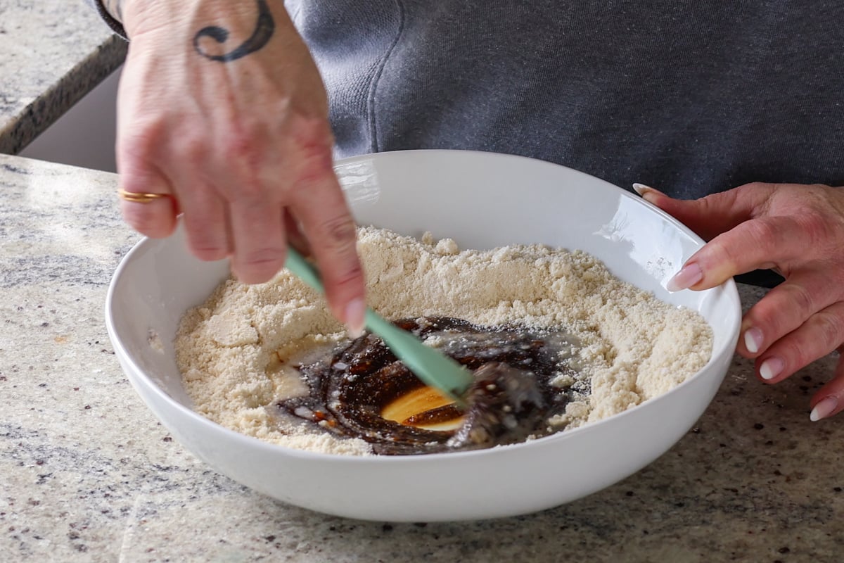 mixing the wet ingredients