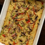 close-up of moong dal frittata in the pan after cooking