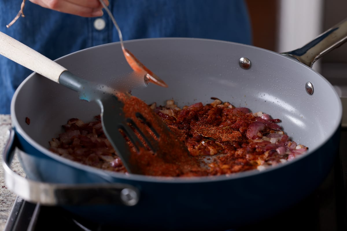 adding ground spices