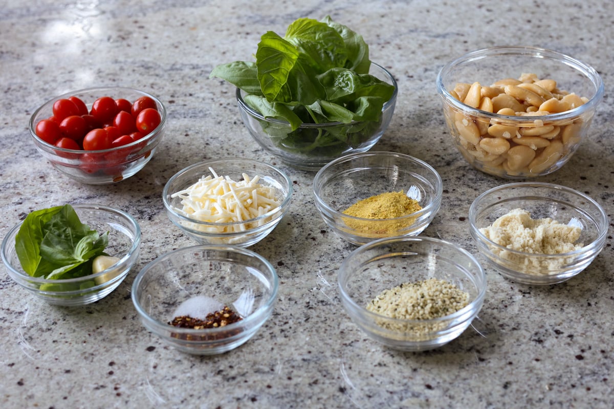 Sicilian pesto sauce butter beans ingredients