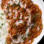 plate of South Indian marry me lentils with rice