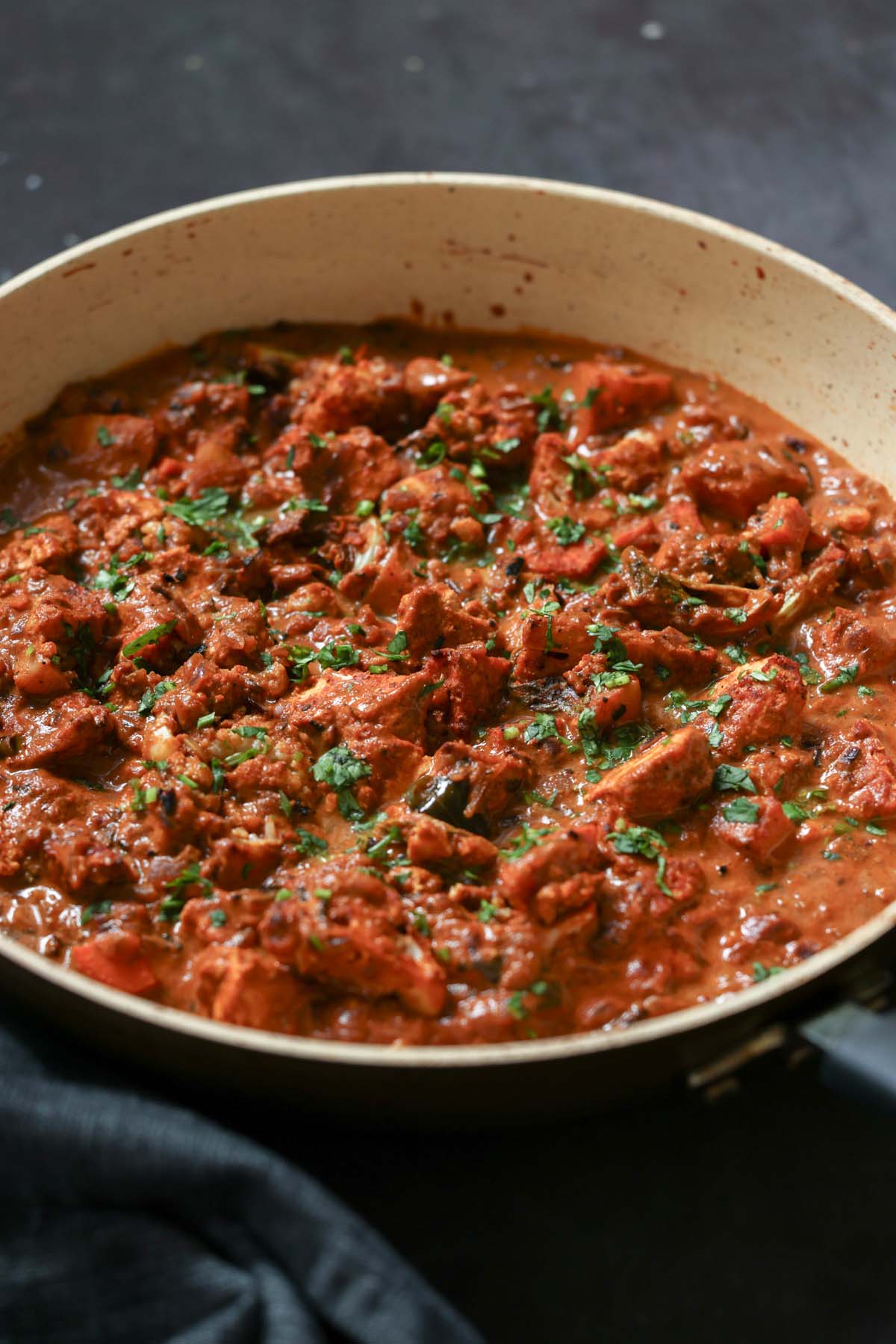 paneer ghee roast in the pan after cooking