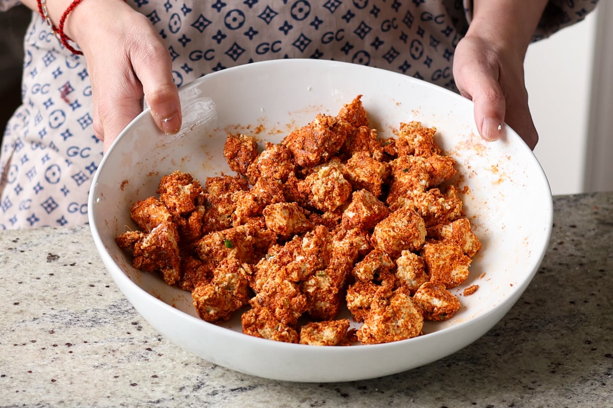tofu tossed in the Koliwada seasoning