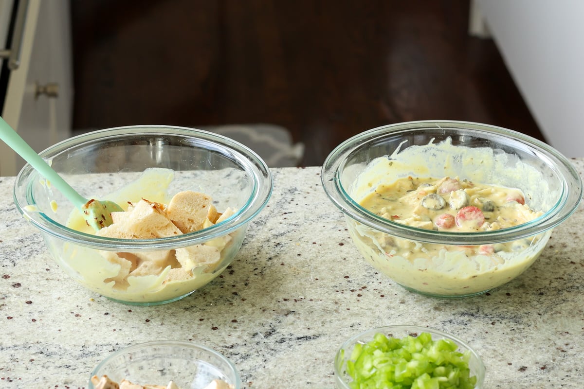 mixed batters, ready to bake