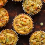 close-up of moong egg muffins on the cutting board