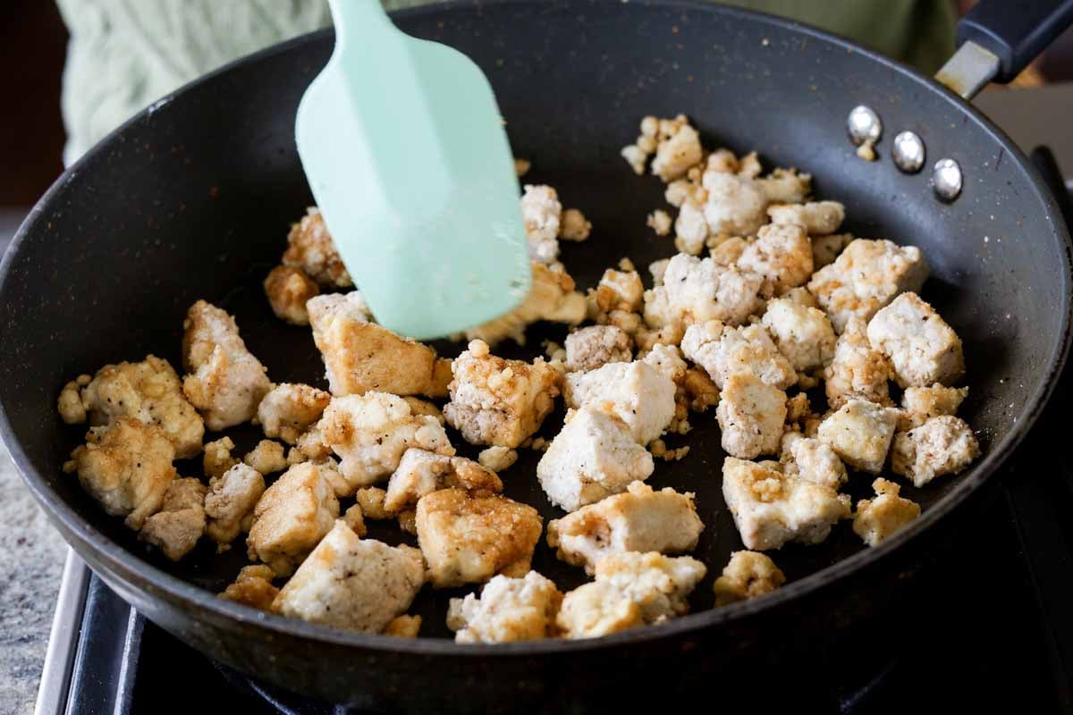 cooking the tofu