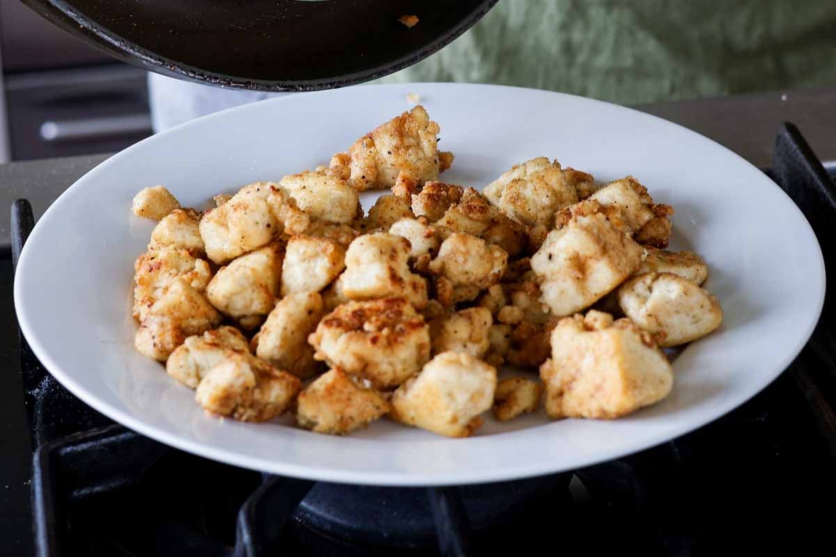 crispy tofu on a plate