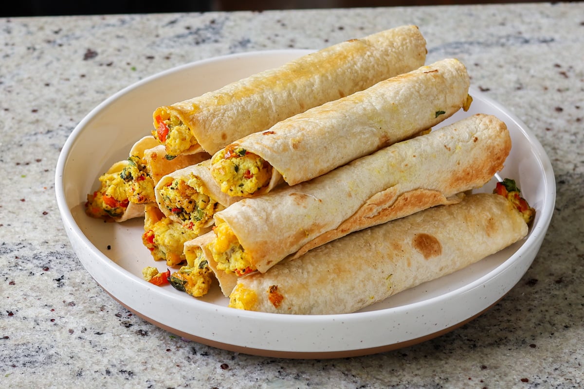 breakfast taquitos on a plate