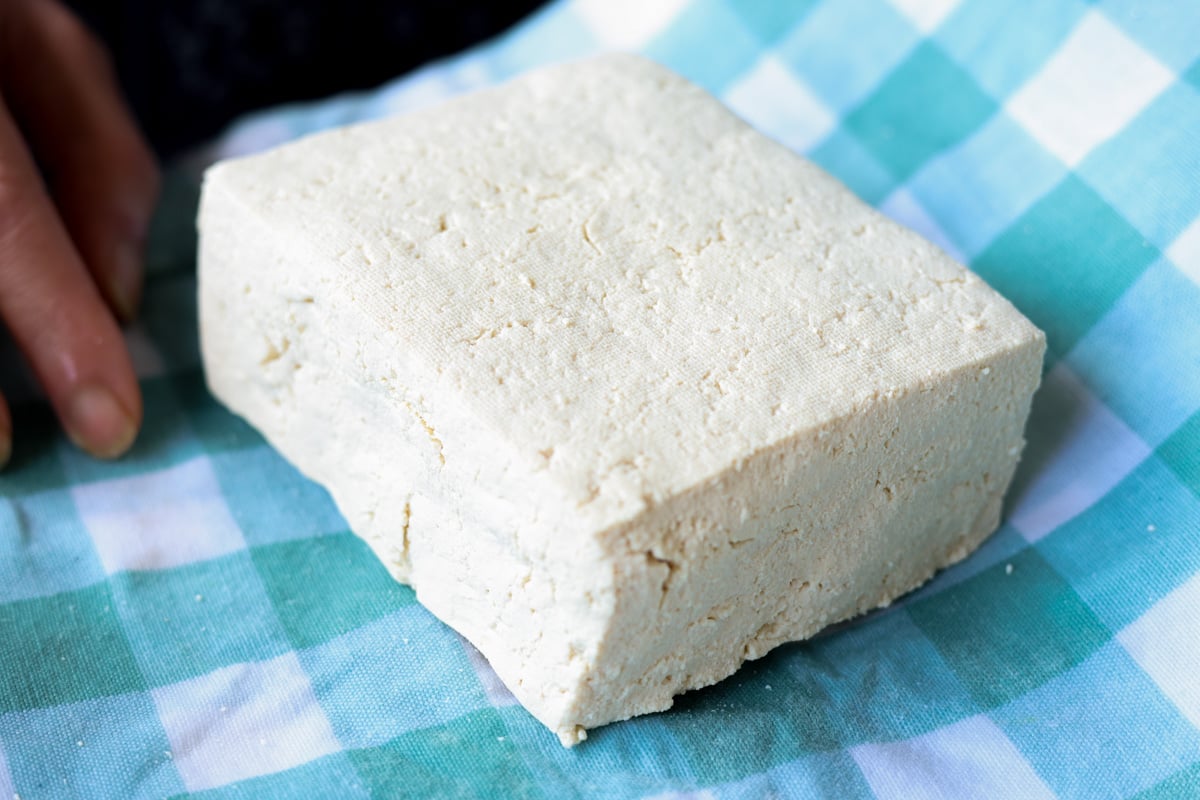 block of pressed tofu