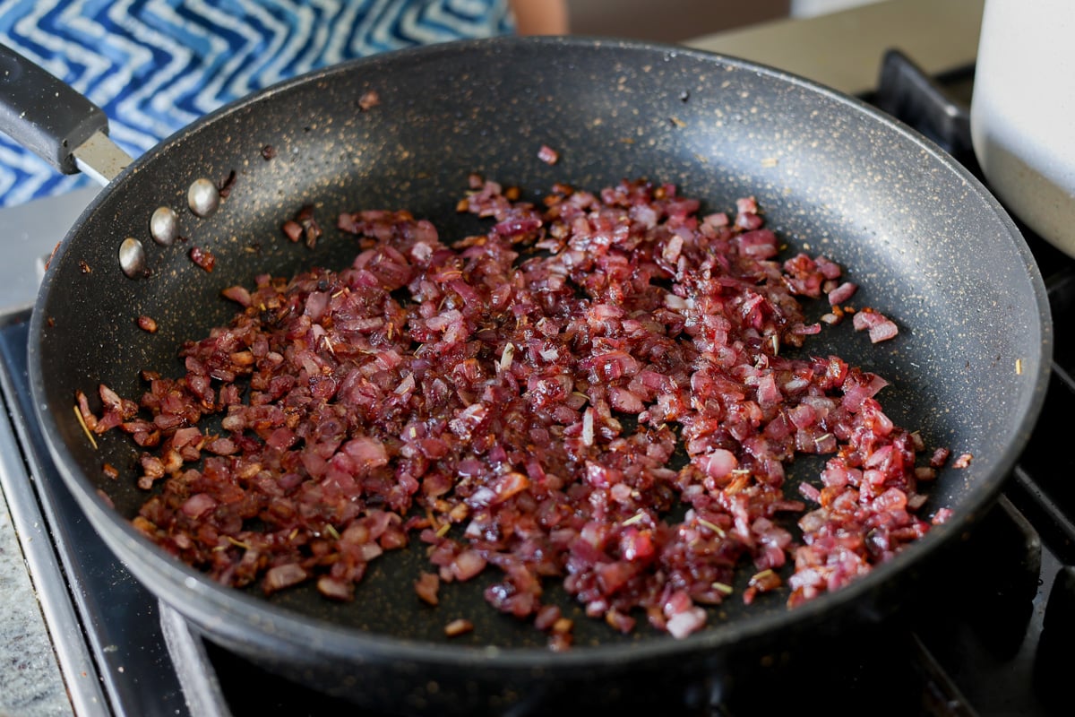 caramelized onion in the pan