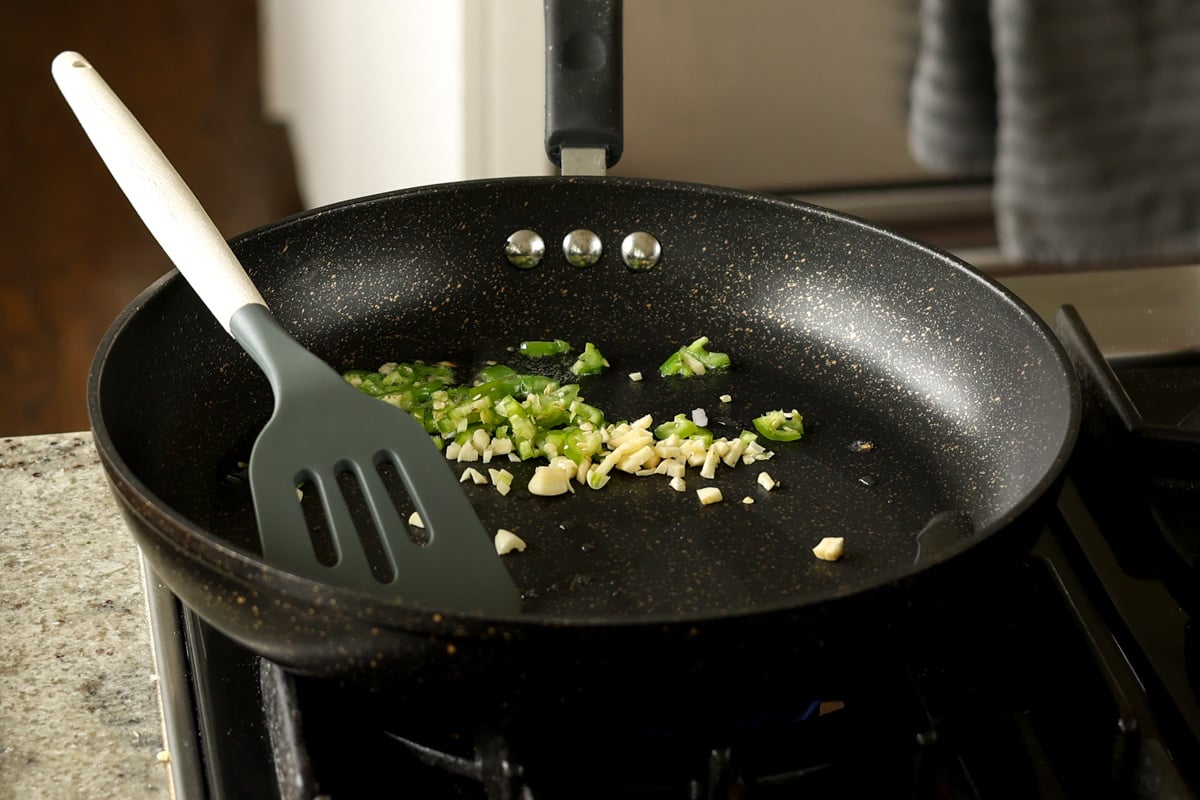 sautéing the aromatics