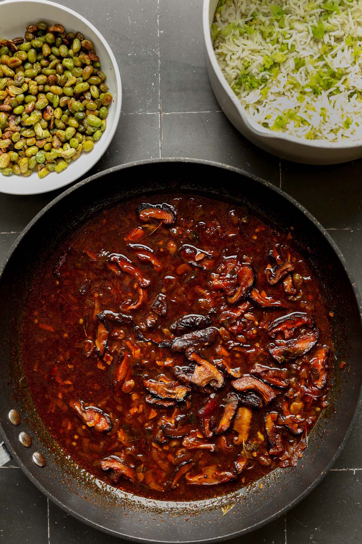 mushroom sauce after simmering