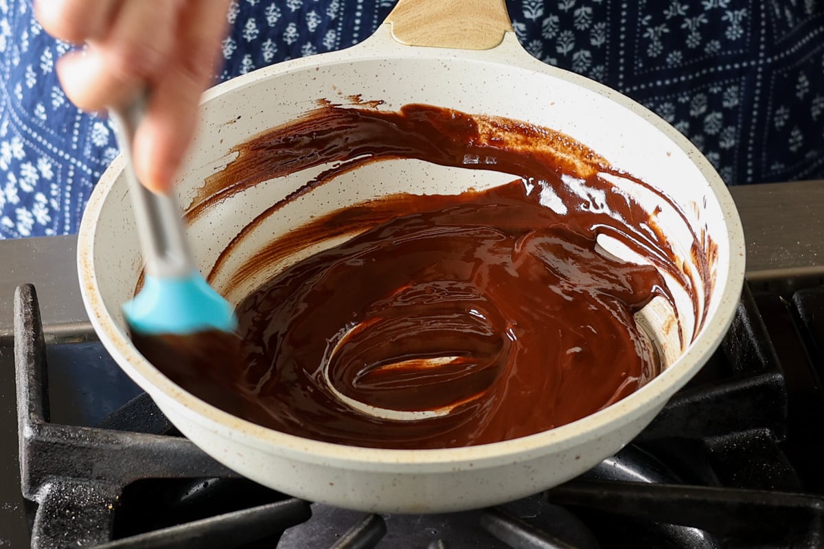 chocolate ganache before chilling