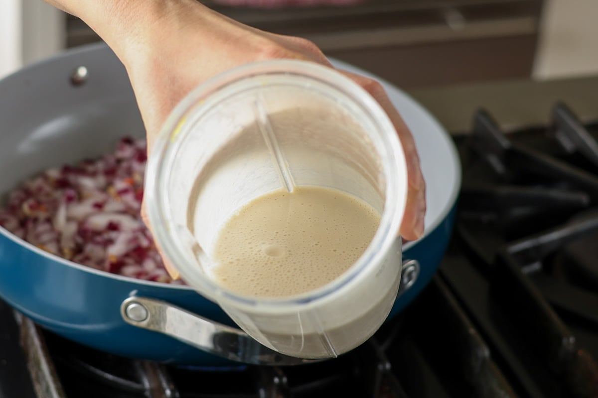 creamy bean puree after blending