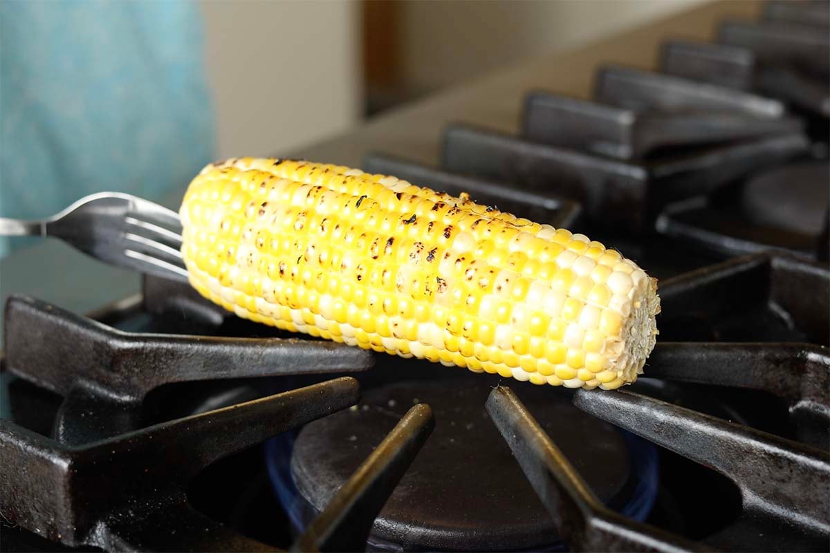 roasting the corn