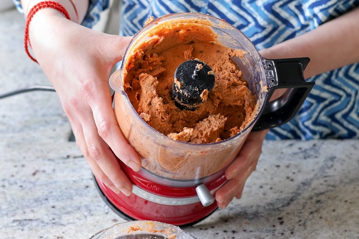 white bean mixture after processing