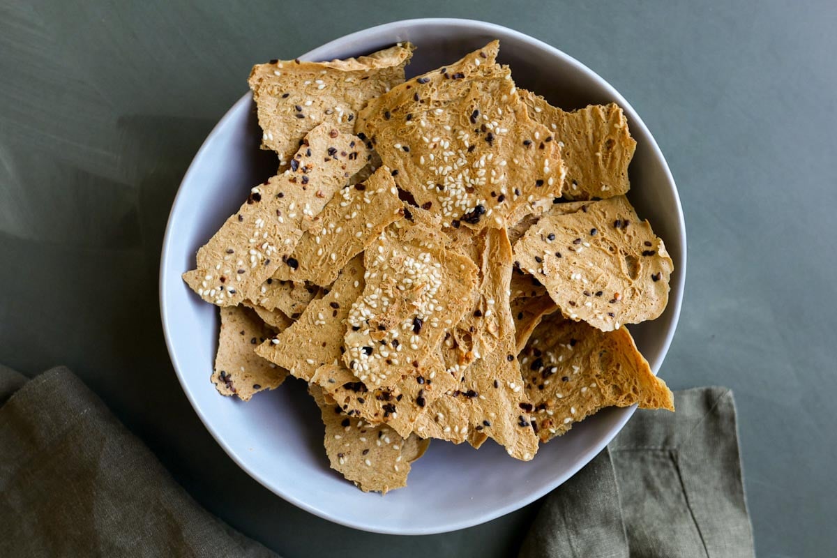 tofu chips in a bowl