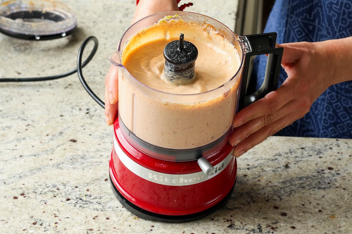 chipotle whipped tofu in the food processor