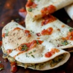 close-up of tofu ricotta tacos on a serving tray